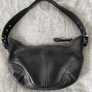 Y2K Coach Black Leather Shoulder Bag
